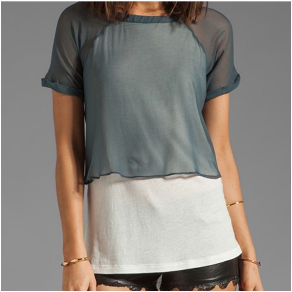 Elizabeth and James White with Gray Sheet Overlay Top